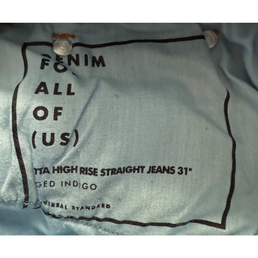 Universal Standard Jeans Womens Size 12 High Rise Straight Leg Blue Denim 31" - Picture 4 of 9